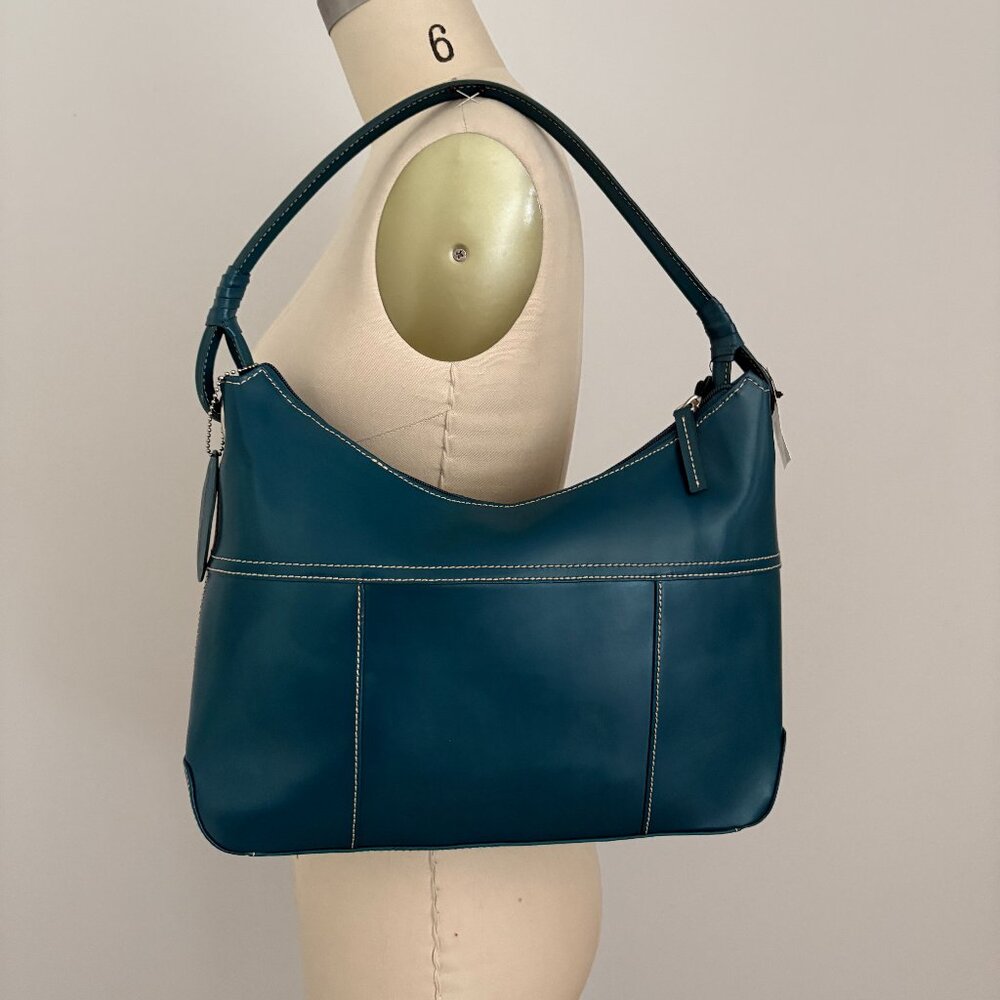 Wilson Leather Teal Shoulder Bag Classic Chic Quiet Luxury